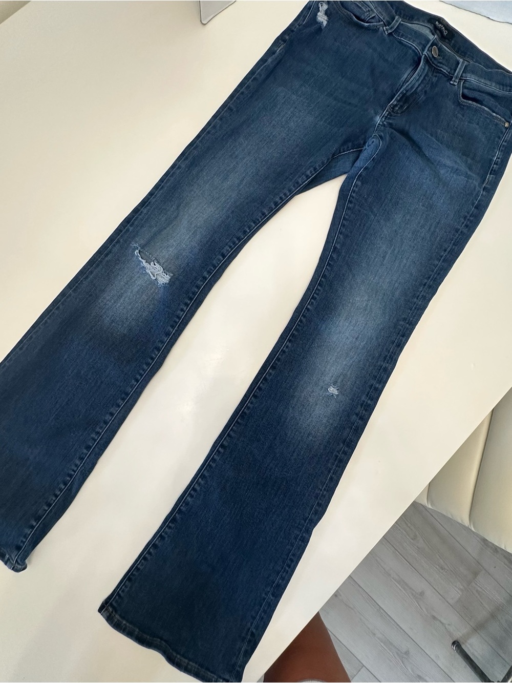 Buffalo David Bitton Faith mid rise slim flare Dark Blue Jeans stretch 29